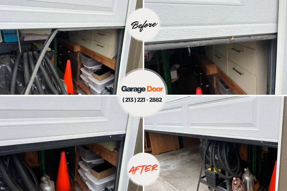 Before and after: garage door repair Bay Head, NJ